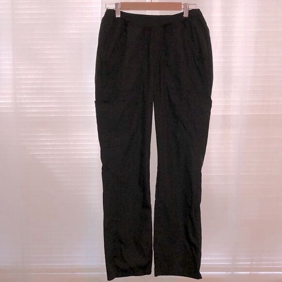 Cherokee S Elastic Waist 6 Pocket Black Scrub Pants - Picture 1 of 16